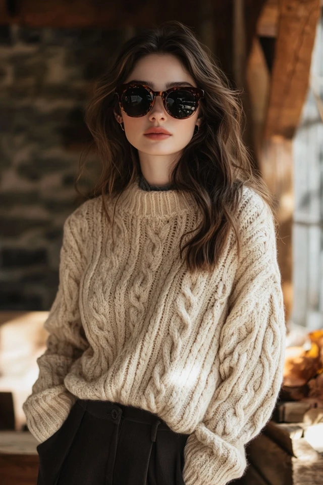 Cable Knit Sweaters in Neutral Tones for Fall Coziness - photo 4