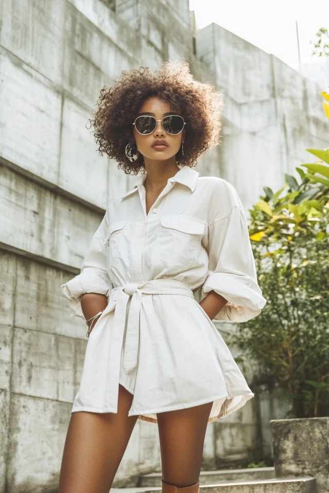 Oversized Button-Down Shirts as Dresses - photo 4