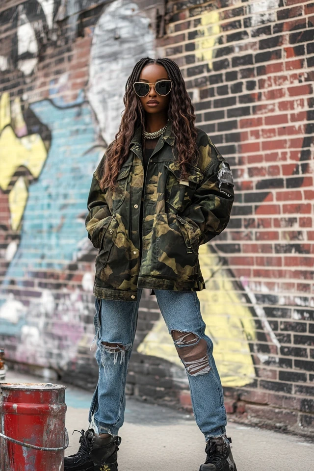 Edgy Graffiti Tour Outfits with Oversized Jackets - photo 4