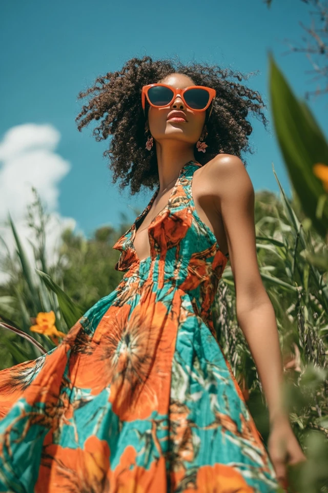 Cool Aqua and Bright Orange Combinations for Summer Dresses - photo 3