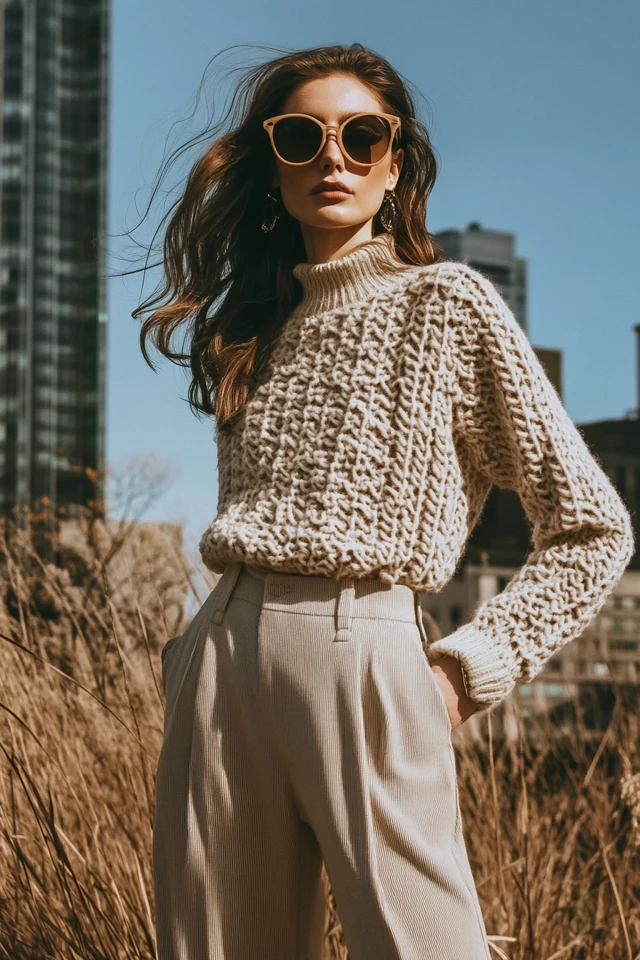Wide-Leg Pants with Light Sweaters for Spring Comfort: Relaxed, Versatile, and Stylish - photo 4