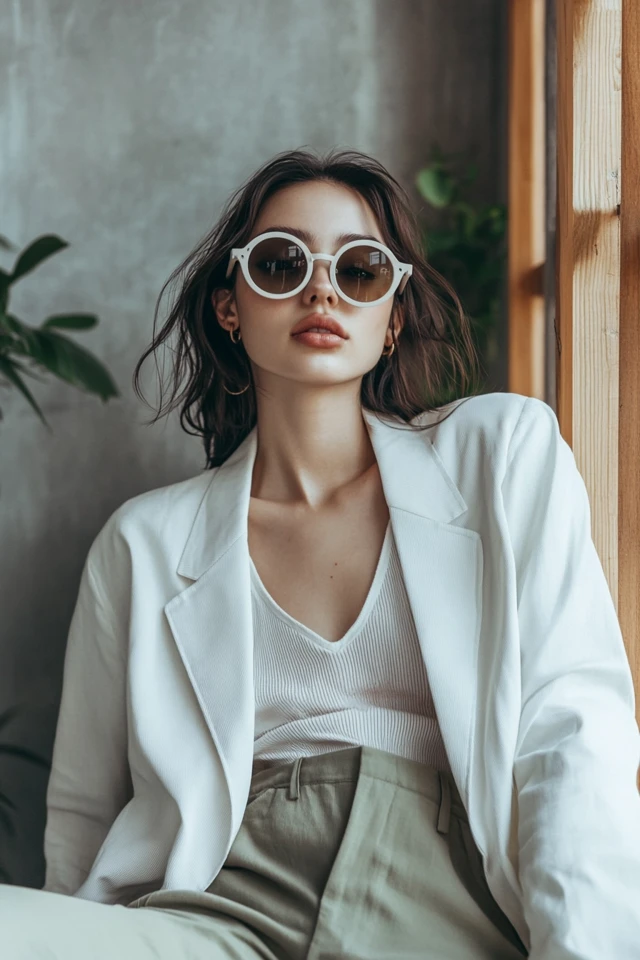 Crisp White and Soft Olive Outfits for Transitional Seasons - photo 3