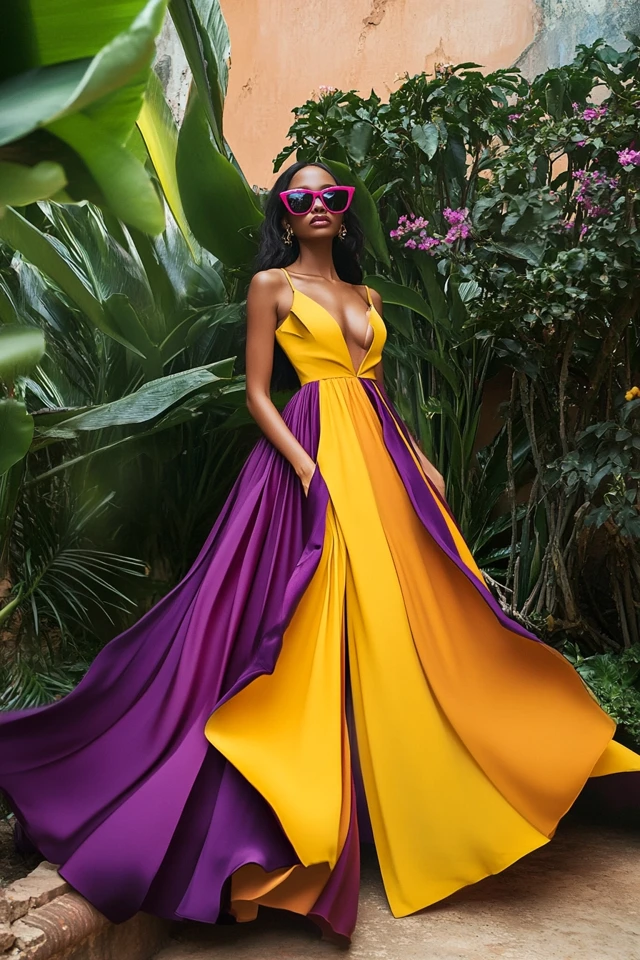 Vibrant Yellow and Plum: Making Bold Statements with Colorful Dresses - photo 4