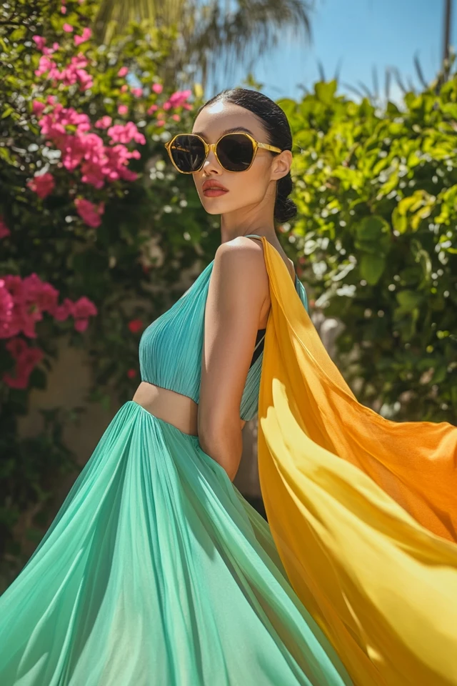 Aqua and Mustard Combinations for Bright Vacation Dresses - photo 4