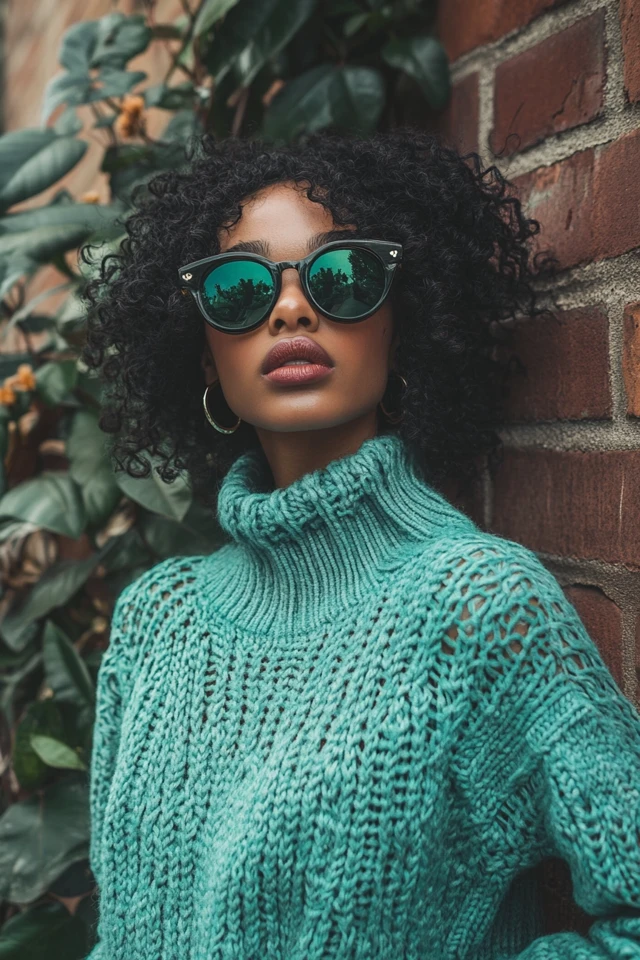 How to Style Aqua and Plum in Trendy Knitwear - photo 4
