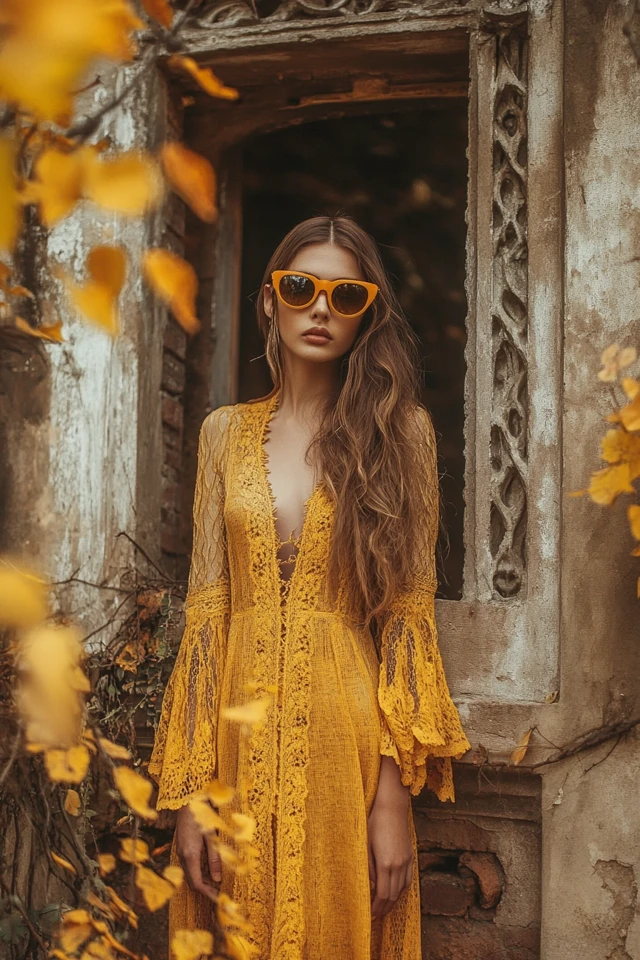 Light Yellow and Rust Layers for Fall Dresses: A Harmonious and Cozy Palette - photo 4