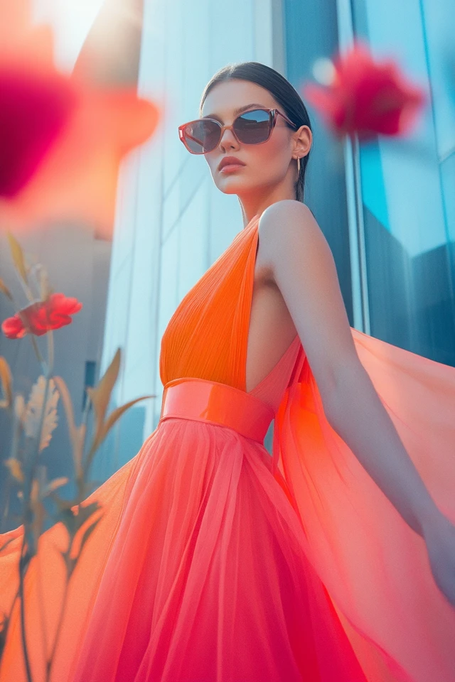 Blending Steel Grey and Vibrant Coral in Power Dresses - photo 4