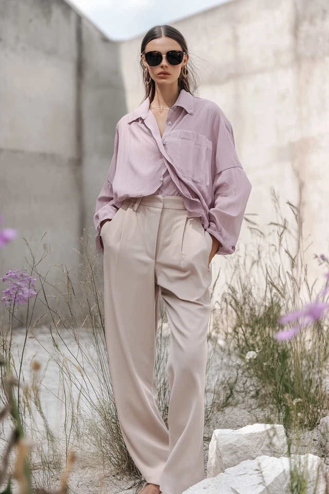 Soft Lilac and Neutral Beige in Transitional Layers: A Sophisticated and Effortless Pairing - photo 4