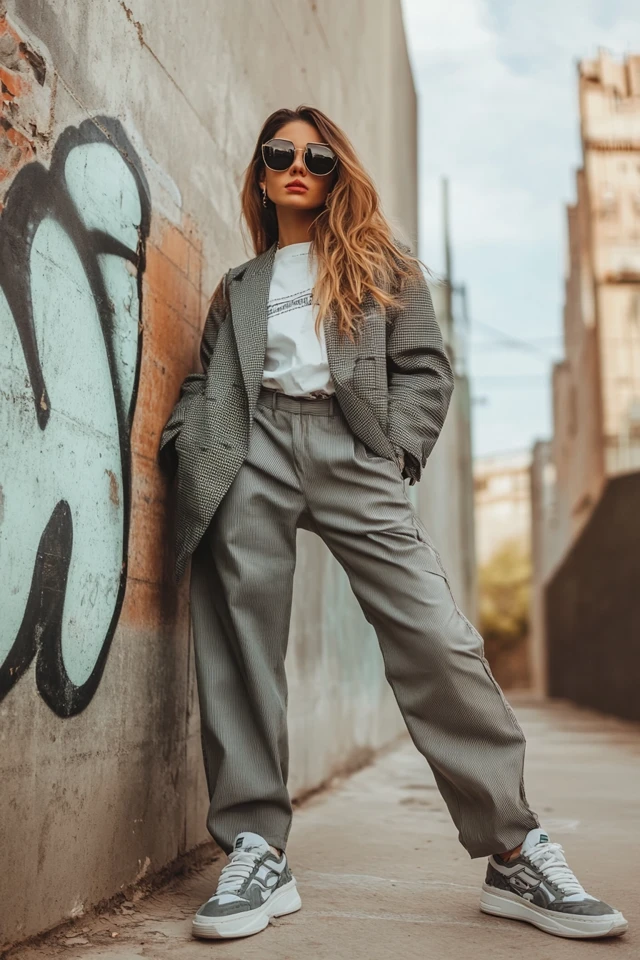 Trendy City Stroll Outfits with Statement Sneakers