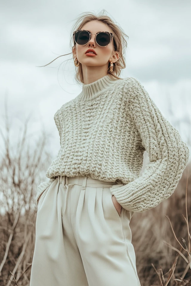 Wide-Leg Pants with Light Sweaters for Spring Comfort: Relaxed, Versatile, and Stylish - photo 8