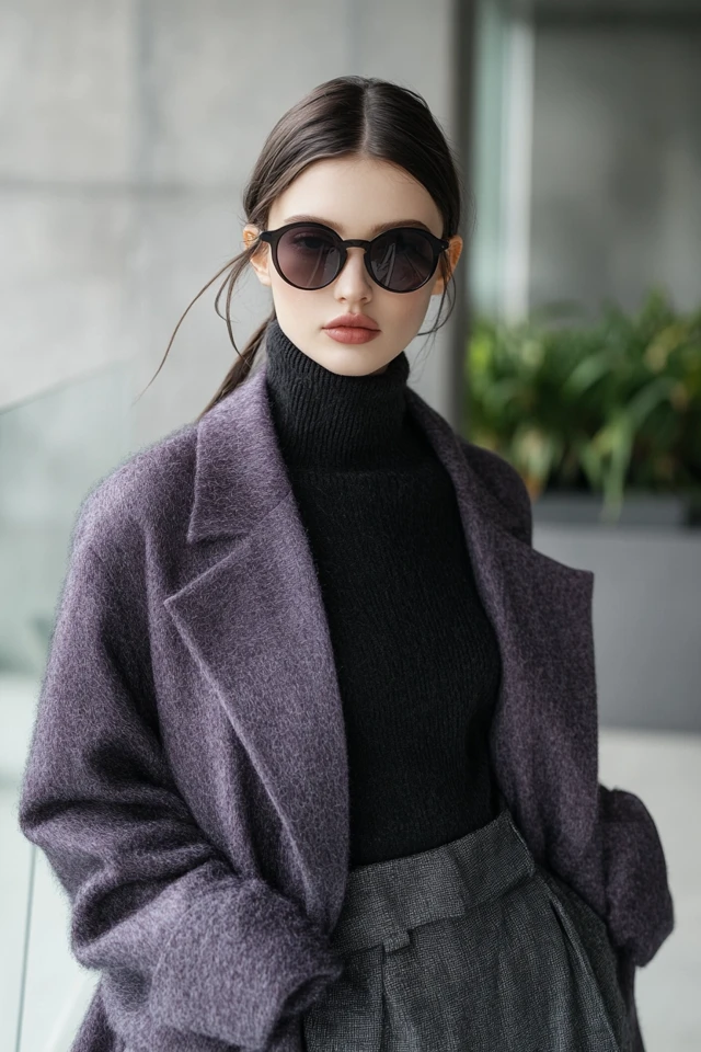 Soft Lilac and Charcoal Grey in Feminine Outerwear - photo 8