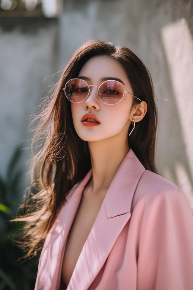 Monochrome Pink Outfits with Layered Textures