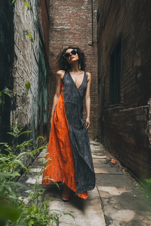 Charcoal and Warm Orange: Styling Bold Everyday Dresses - photo 7
