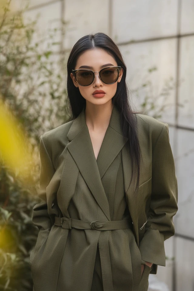 Mixing Sage Green and Deep Navy for Polished Workwear - photo 8
