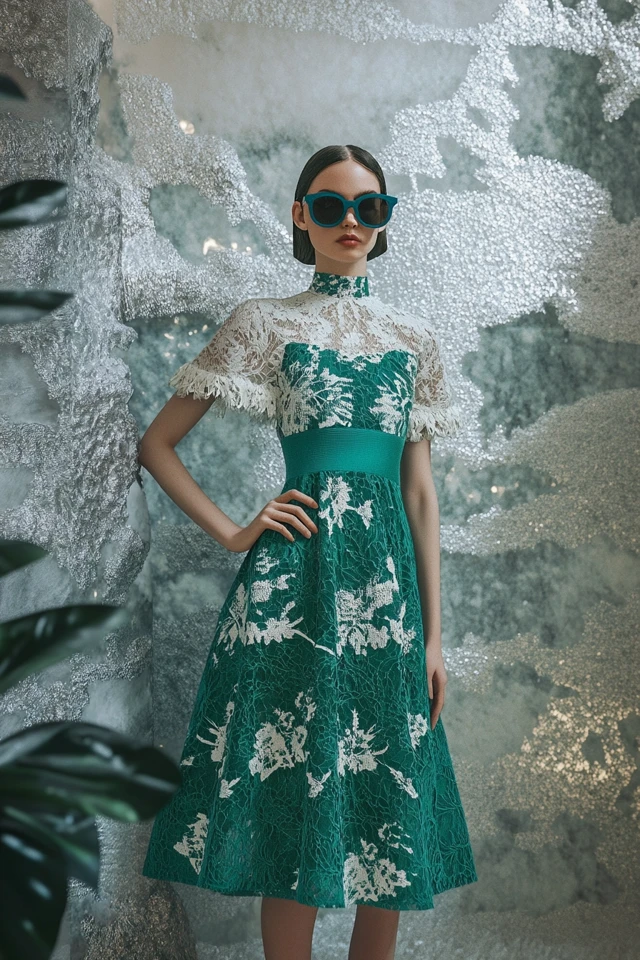 Deep Teal and Cool White in Sleek Party Dresses: A Chic and Modern Color Pairing
