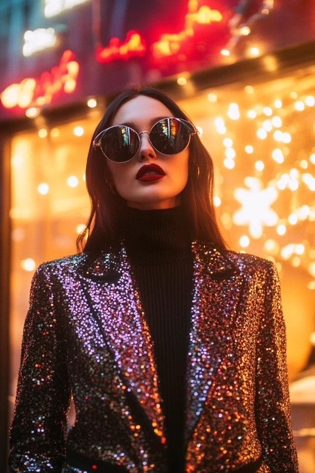 Edgy Sequin Jackets for Holiday Street Style Looks: Glam Meets Attitude - photo 8