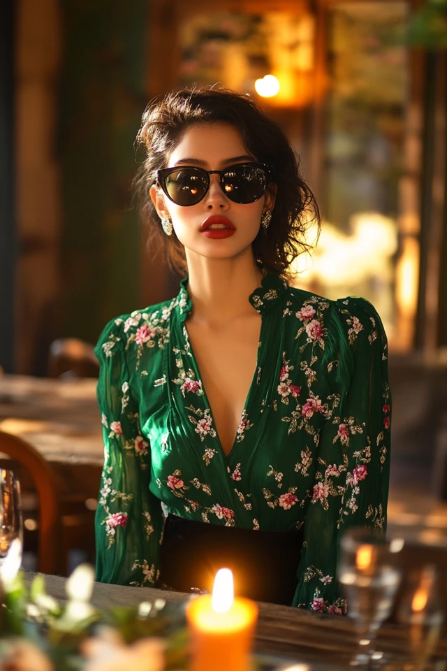 Festive Emerald Green Blouses for Family Gatherings: Elegance and Warmth for Every Occasion