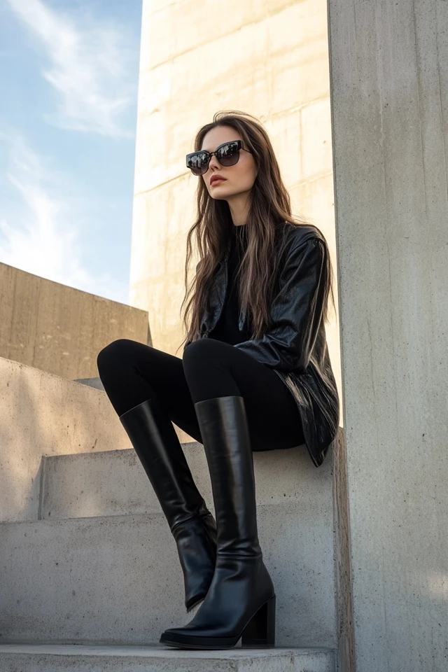 Slim Black Boots for Timeless Edge: Effortlessly Cool and Eternally Chic