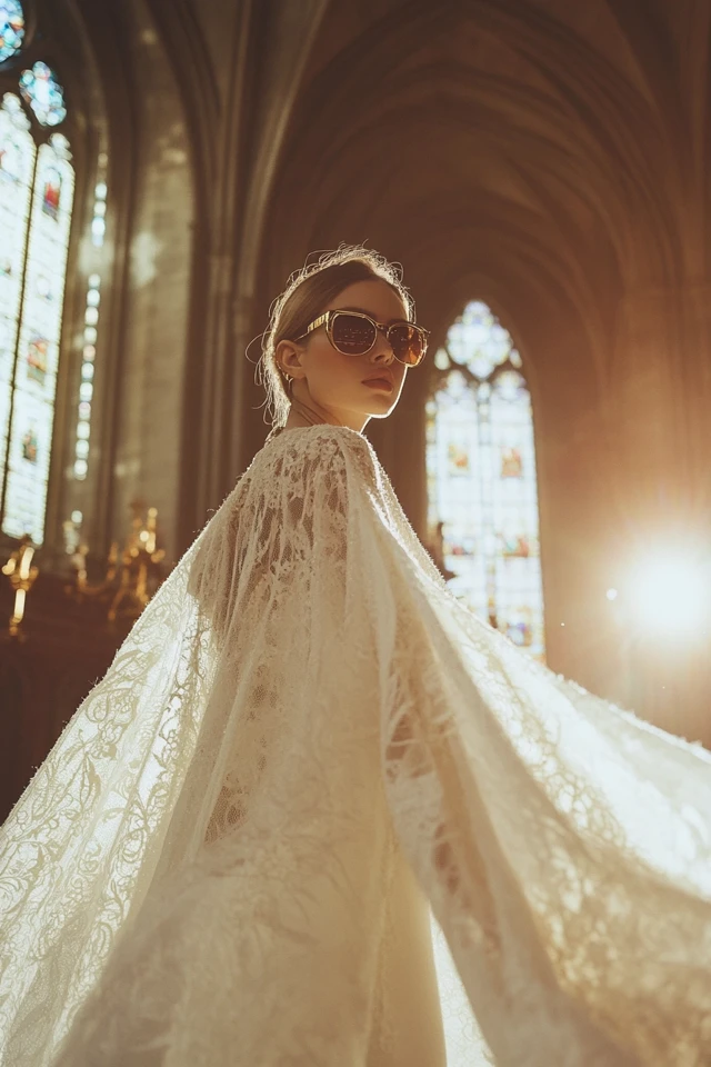 Elegant Cape Dresses for Cathedral Weddings: Timeless Sophistication Meets Modern Glamour - photo 8
