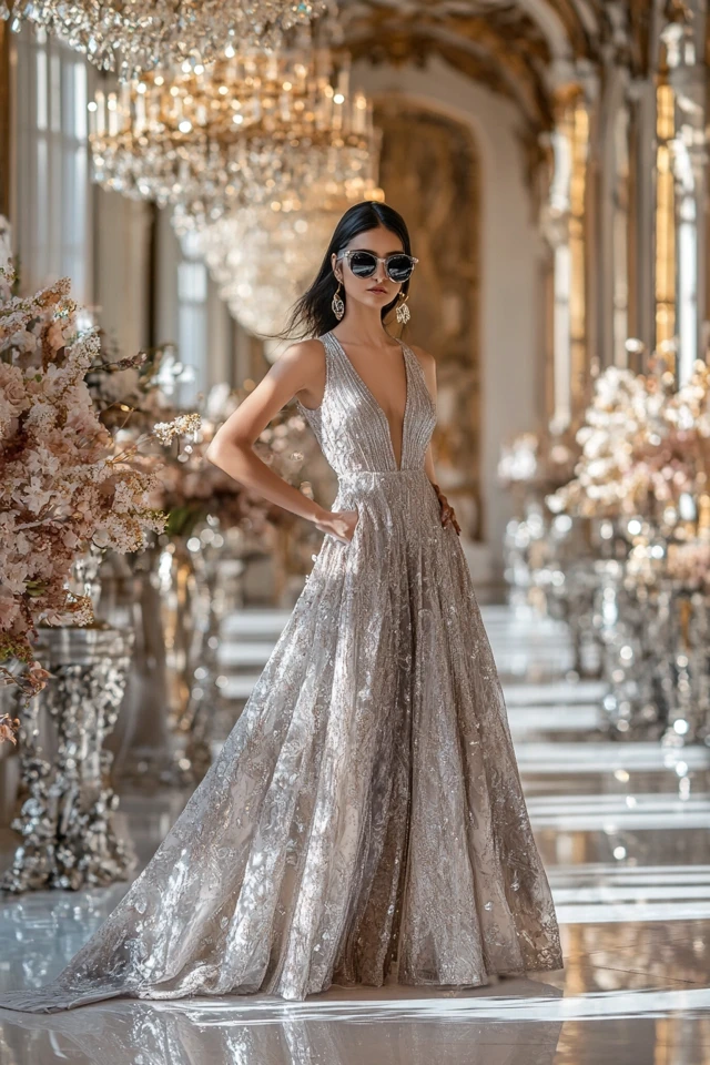 Flattering A-Line Dresses for Silver Anniversary Celebrations: Elegance That Shines - photo 8