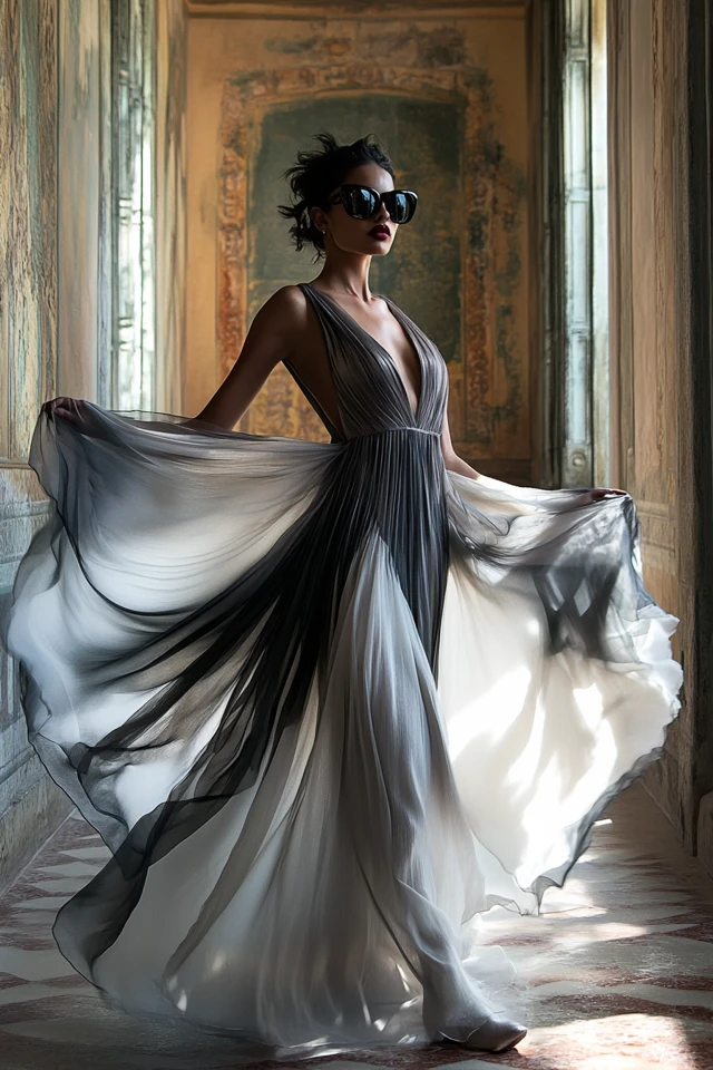 Chiffon and Metallics for Sophisticated Evening Looks: A Perfect Balance of Elegance and Glamour - photo 7