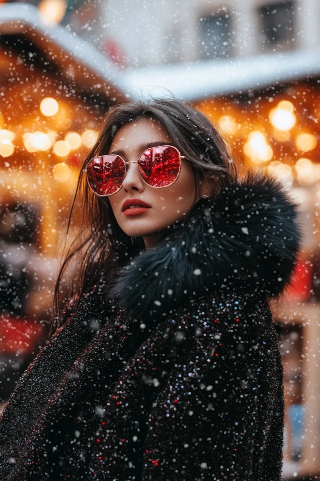 Faux Fur and Sequins Together for Bold Holiday Coats: The Perfect Blend of Glamour and Warmth