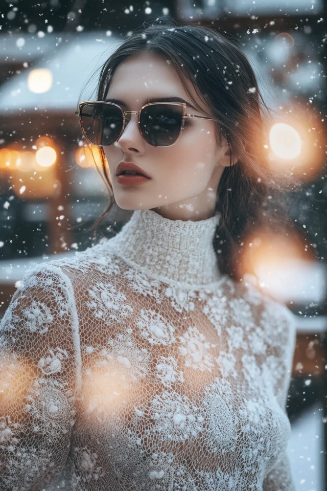 Pairing Lace with Knits for Elegant Winter Dresses: Combining Warmth and Sophistication - photo 8