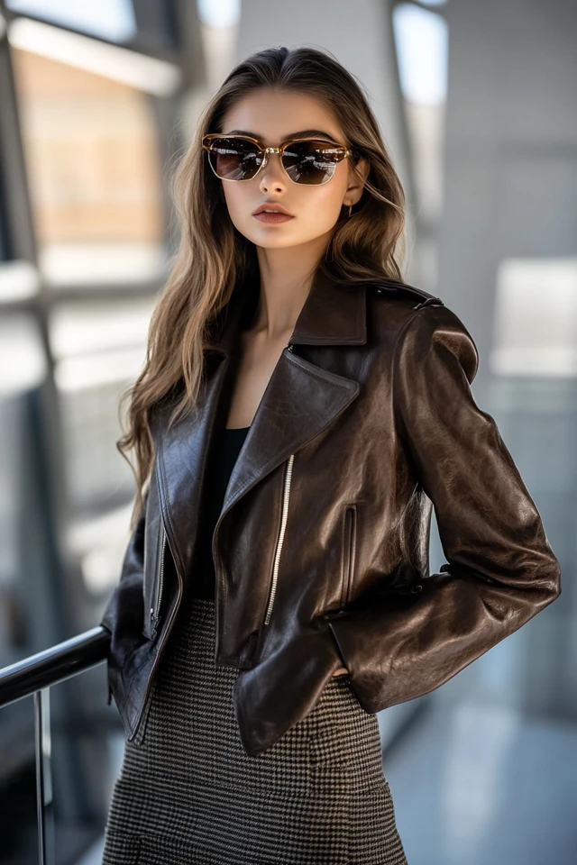 Mixing Leather and Tweed for Structured Workwear: Power Dressing with a Modern Edge