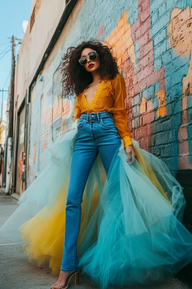 Denim and Tulle in Unique Everyday Outfits - photo 8