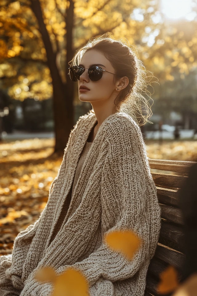 Earthy Tones in Oversized Knit Dresses for Fall Layers - photo 8