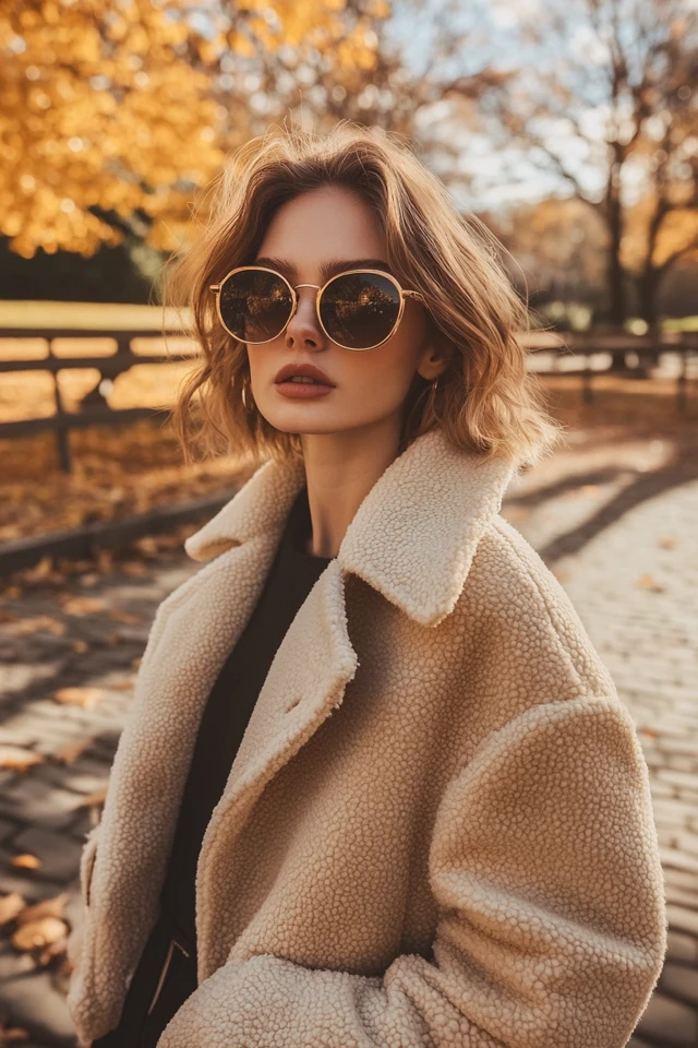 Layered Shearling Jackets for Fall Coolness