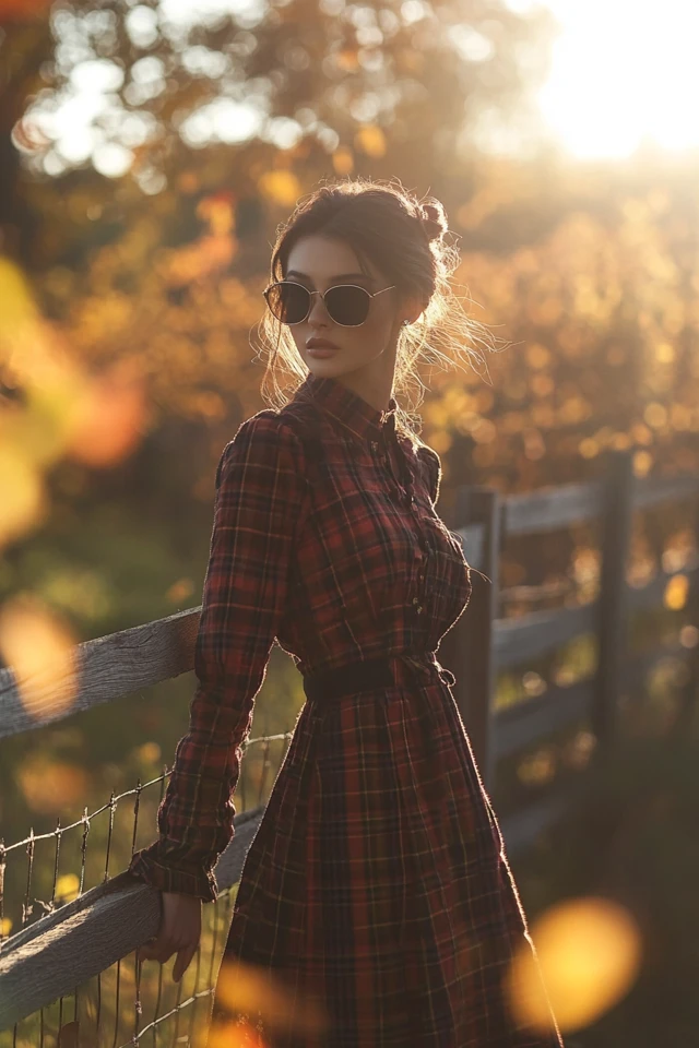 Striking Plaid Dresses for Fall Layers - photo 8