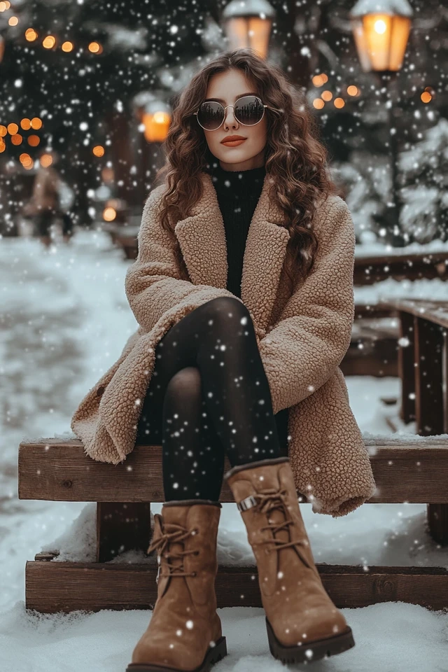 Cozy Shearling Boots for Winter Casual Wear