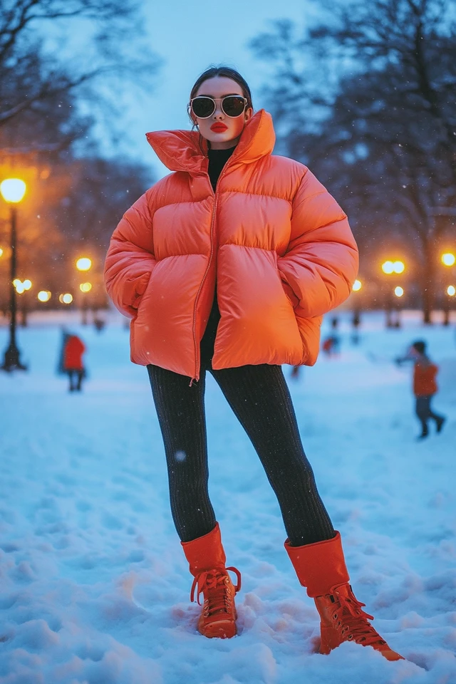 Oversized Puffer Jackets in Bright Hues for Winter Fun - photo 8