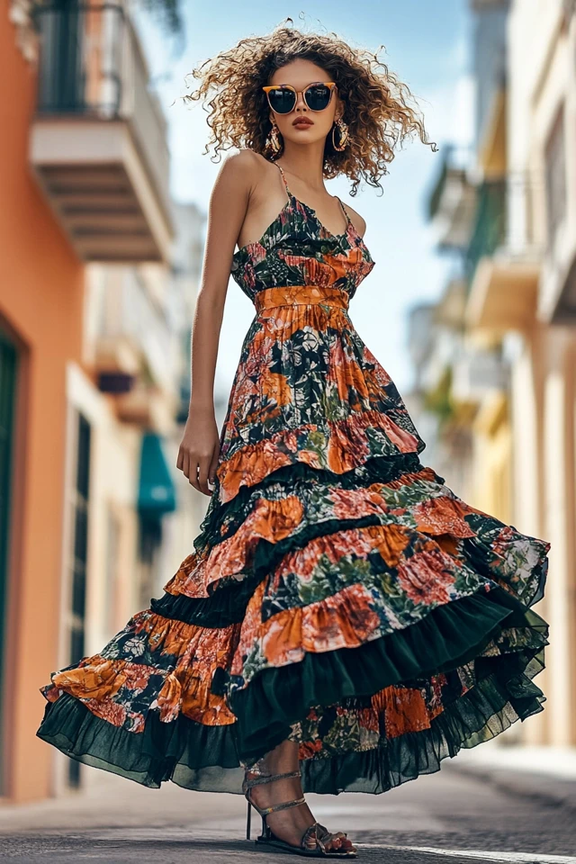 Tiered Maxi Skirts with High-Waist Fits - photo 8