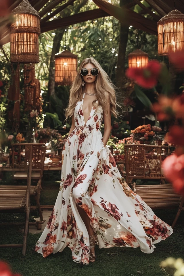 Chic Outdoor Wedding Attire with Floral Maxi Dresses: Graceful Elegance for Every Setting - photo 6