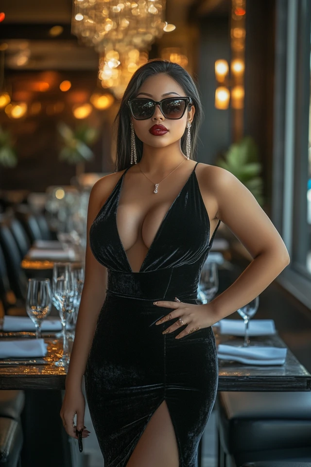 Sophisticated Anniversary Dinner Gowns with Velvet Textures: Elegance for Unforgettable Evenings