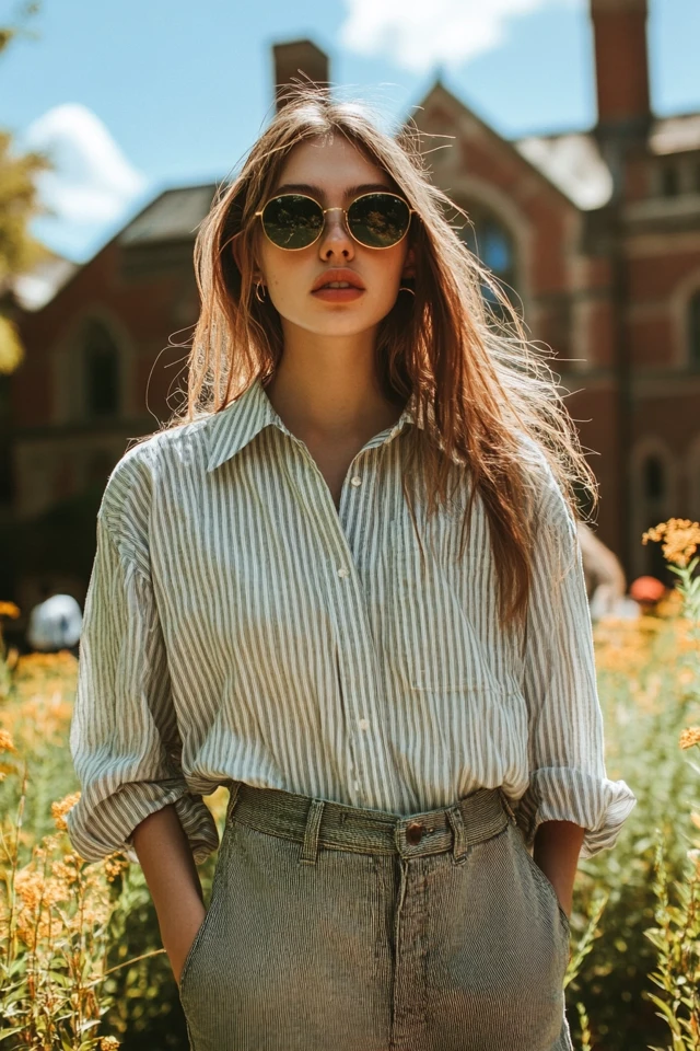 Casual Campus Styles with Oversized Button-Downs: Effortless Comfort Meets Academic Chic - photo 8