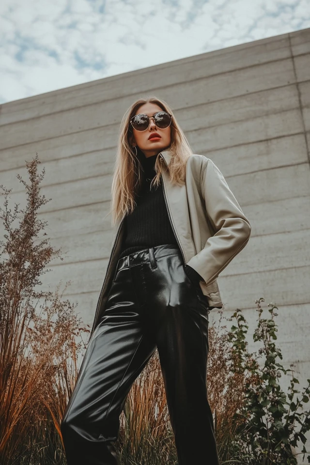 Fitted Leather Pants for Dry, Crisp Weather: Edgy, Sleek, and Perfectly Seasonal