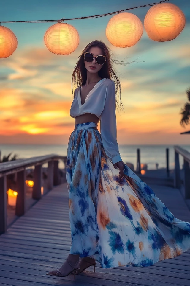 Relaxed Sunset Stroll Looks with Flowy Wrap Skirts: Effortless Elegance for Golden Hour - photo 8
