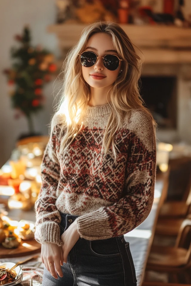 Trendy Friendsgiving Outfits with Festive Sweaters: Cozy Style for Heartwarming Gatherings - photo 8