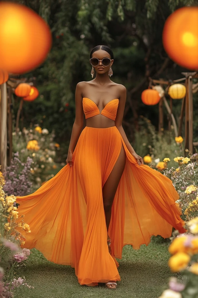 Vibrant Outdoor Wedding Guest Dresses with Flowing Chiffon: Elegance in Every Breeze