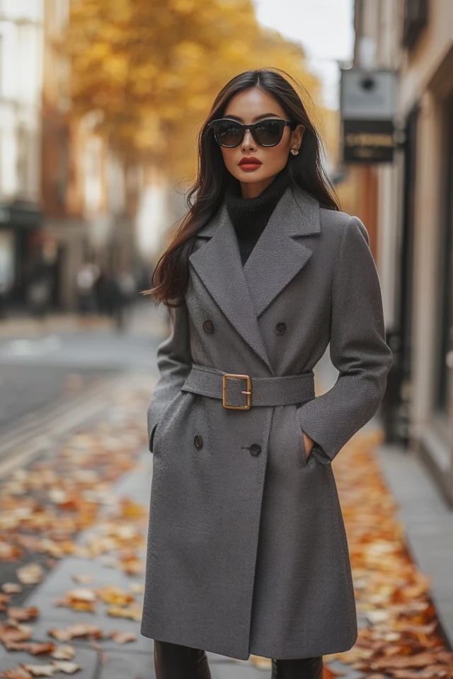 Structured Belted Coats for Flattering Silhouettes