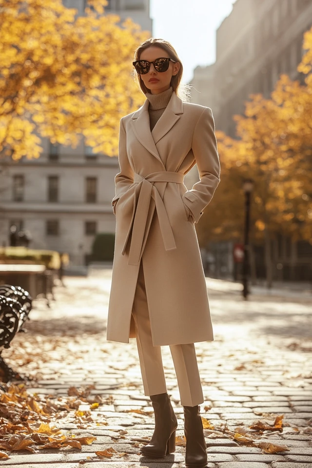 Neutral Wrap Coats for Cool Transitional Days