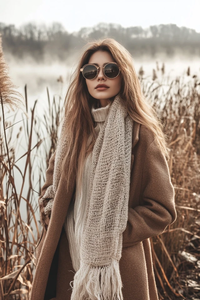 Stylish Layered Scarves for Cool Morning Walks