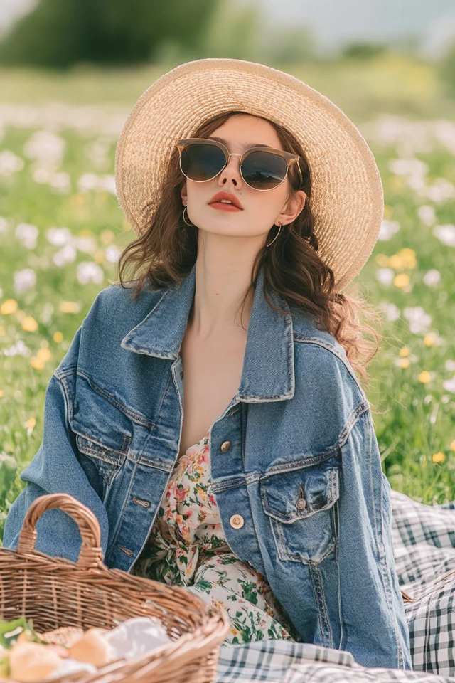 Relaxed Denim Jackets for Springtime Picnics