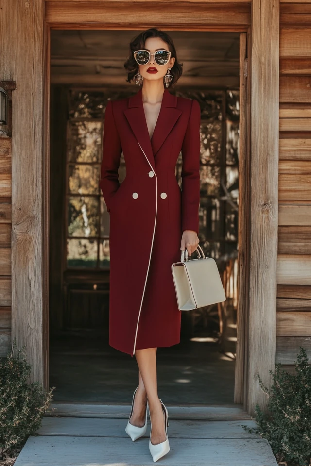 How to Style Deep Wine Red with Cream Accessories - photo 8