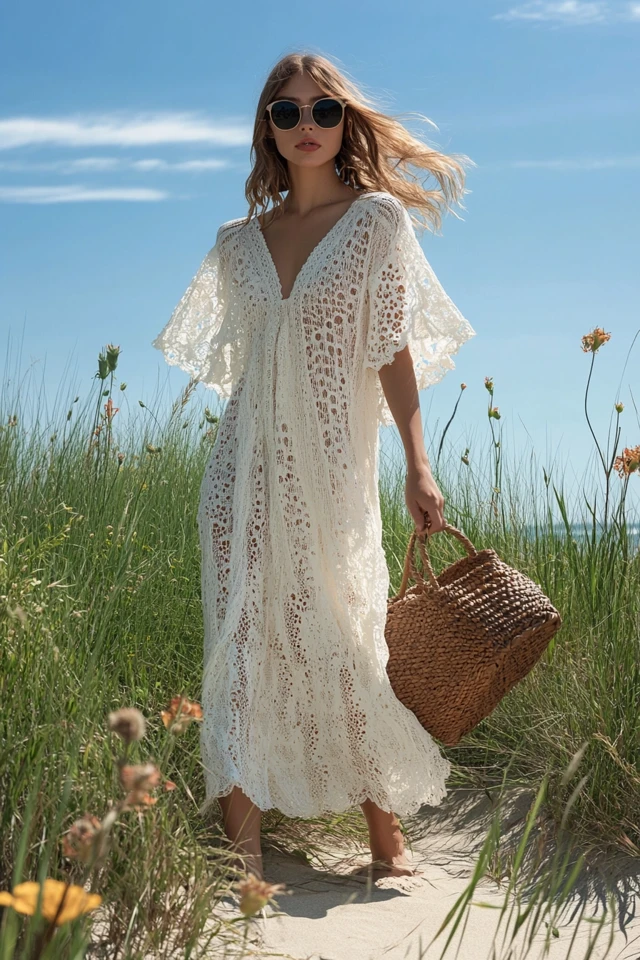Combining Linen and Eyelet for Breezy Dresses