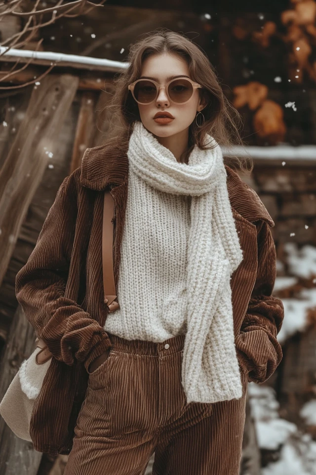 Mixing Corduroy and Knits for Cozy Winter Wear