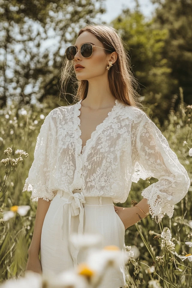 How to Wear Linen and Lace Together in Spring Outfits